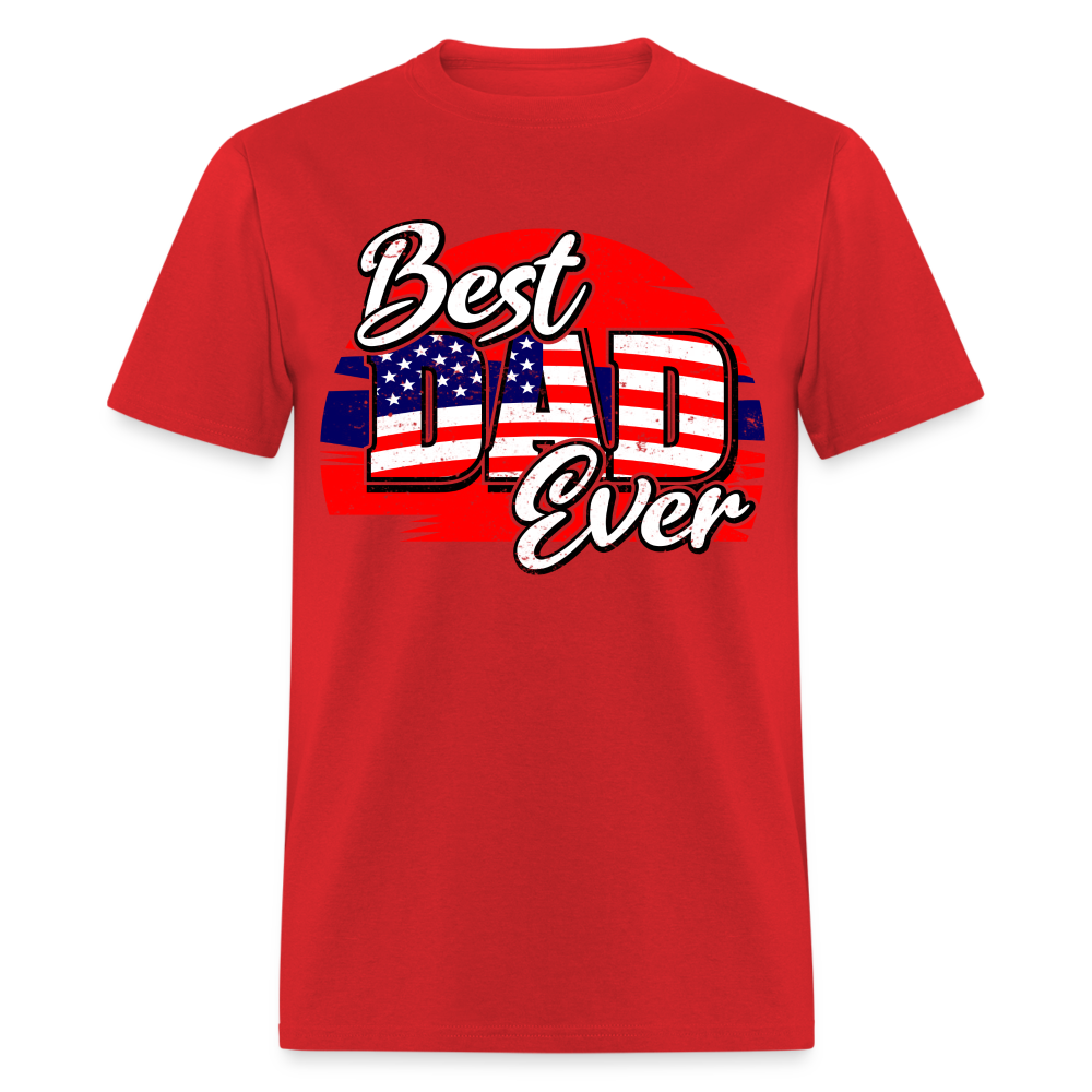 Best Dad Ever T-Shirt (Red, White & Blue) Color: red