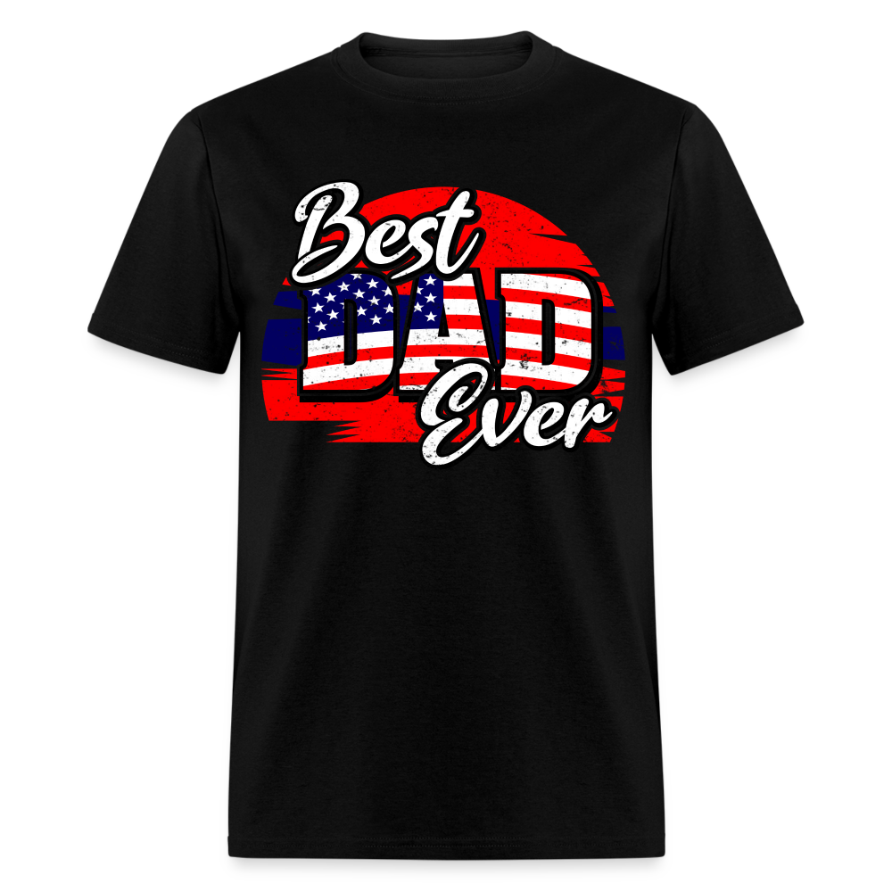Best Dad Ever T-Shirt (Red, White & Blue) Color: black
