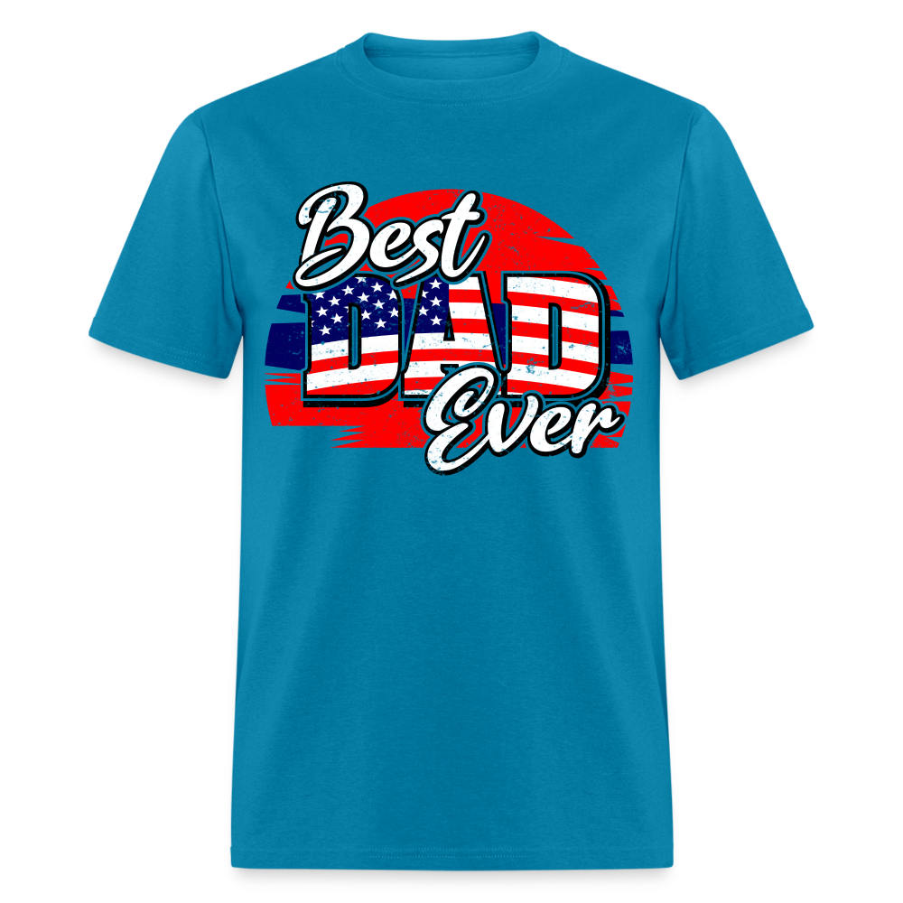 Best Dad Ever T-Shirt (Red, White & Blue) Color: turquoise