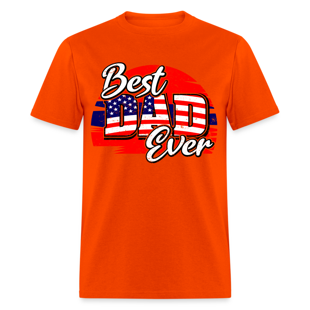 Best Dad Ever T-Shirt (Red, White & Blue) Color: orange