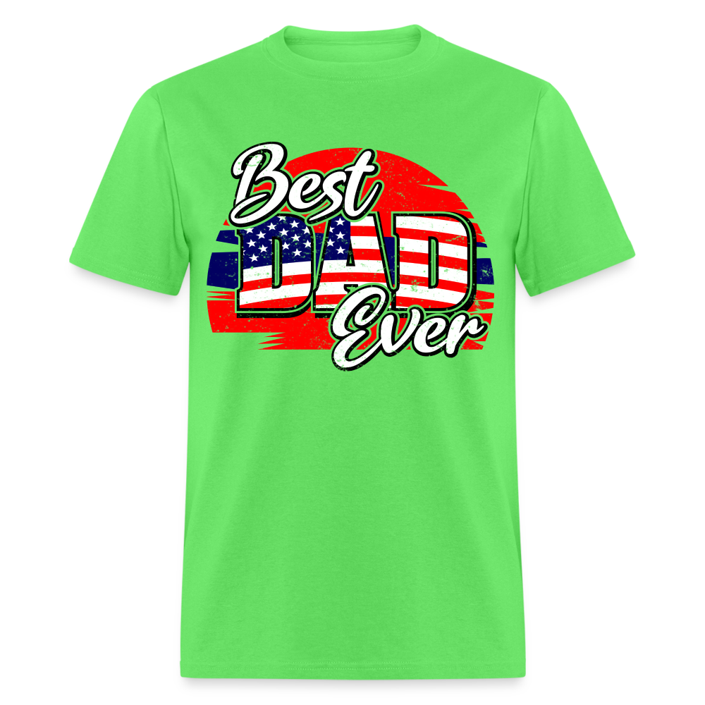 Best Dad Ever T-Shirt (Red, White & Blue) Color: kiwi