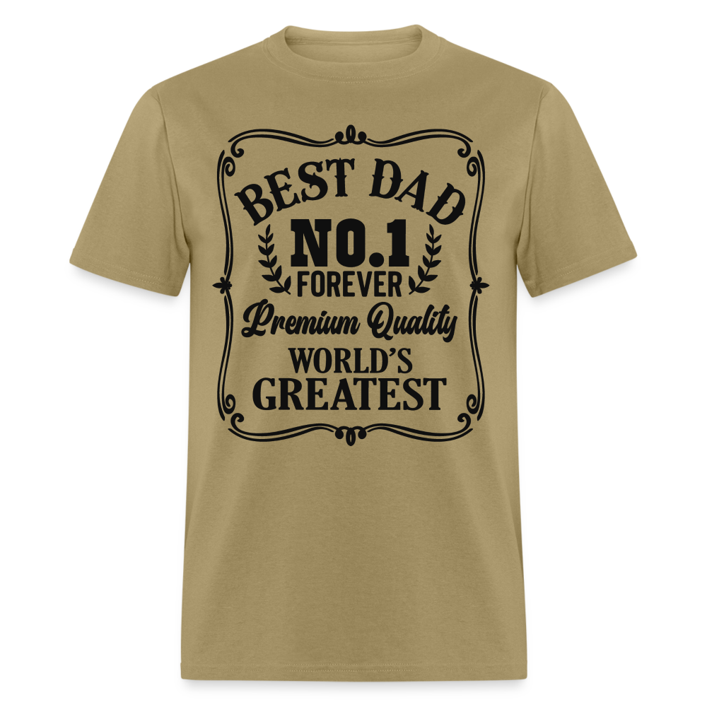 Best Dad T-Shirt Premium Quality, World's Greatest Color: khaki