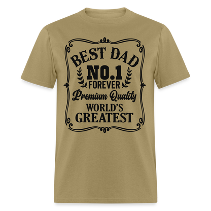 Best Dad T-Shirt Premium Quality, World's Greatest Color: khaki