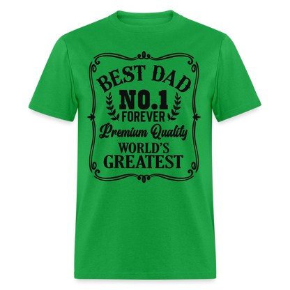 Best Dad T-Shirt Premium Quality, World's Greatest Color: bright green