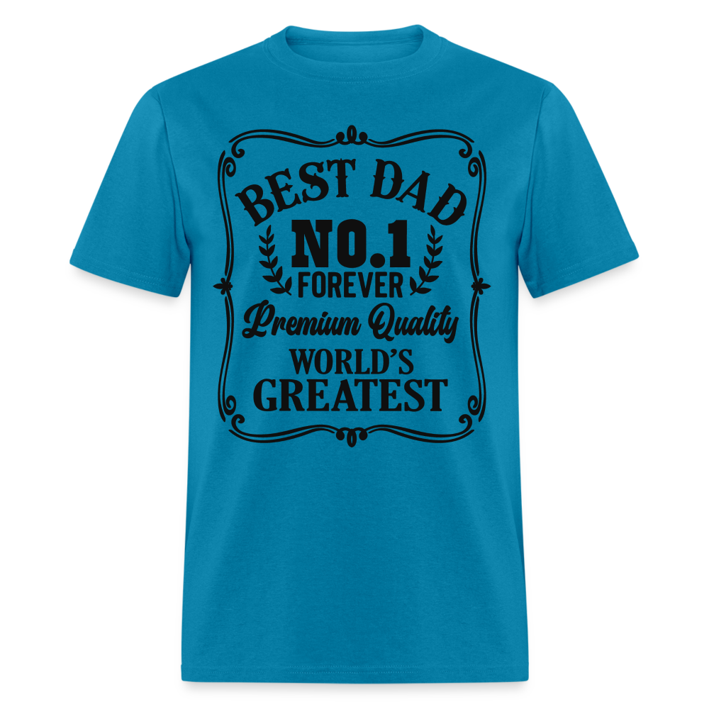 Best Dad T-Shirt Premium Quality, World's Greatest Color: turquoise