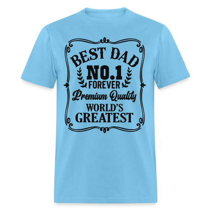 Best Dad T-Shirt Premium Quality, World's Greatest Color: aquatic blue