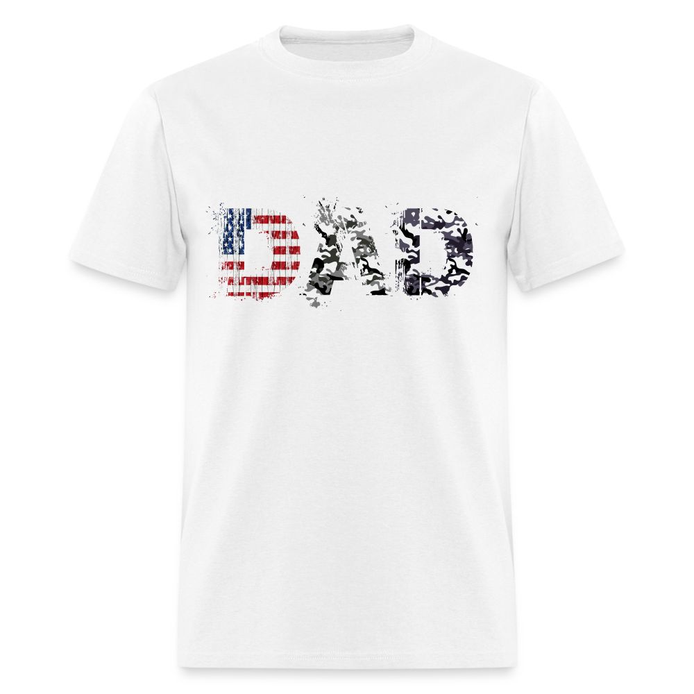 DAD T-Shirt US Flag & Camo Color: white