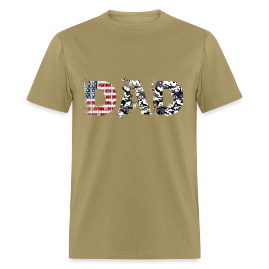 DAD T-Shirt US Flag & Camo Color: khaki