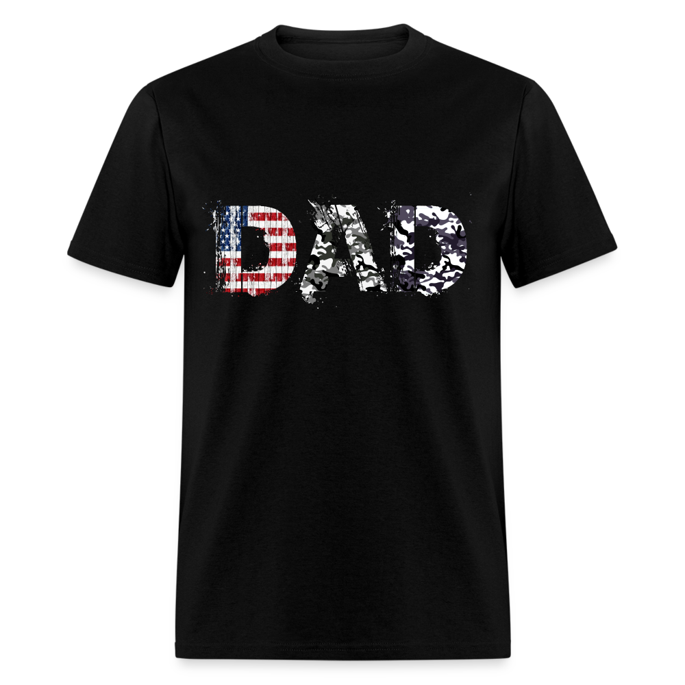 DAD T-Shirt US Flag & Camo Color: black