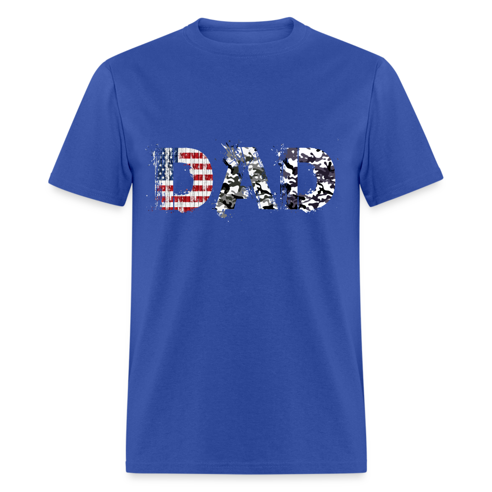 DAD T-Shirt US Flag & Camo Color: royal blue