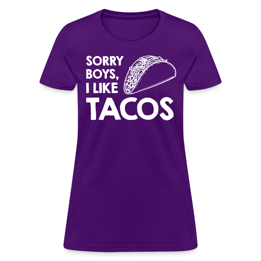Sorry Boys I Like Tacos T-Shirt Color: purple