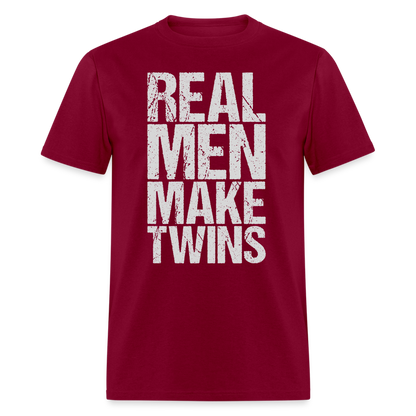 Real Men Make Twins T-Shirt Color: burgundy