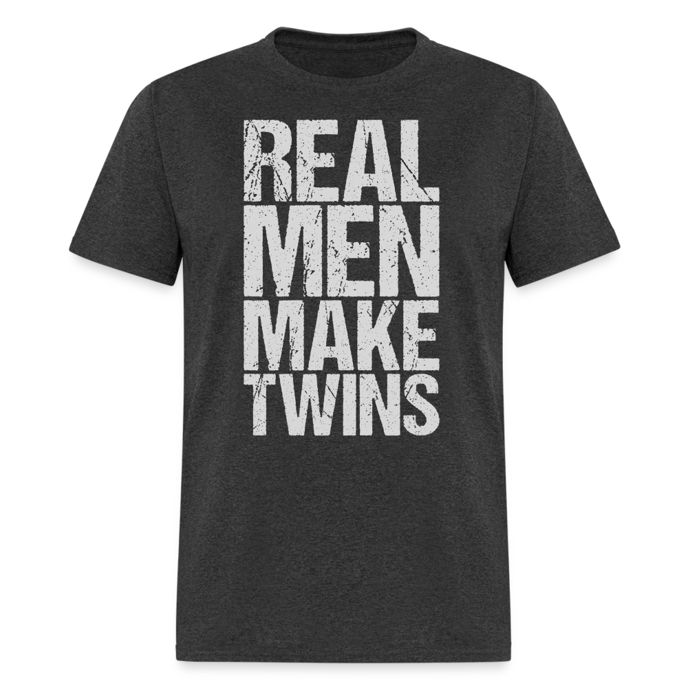 Real Men Make Twins T-Shirt Color: heather black