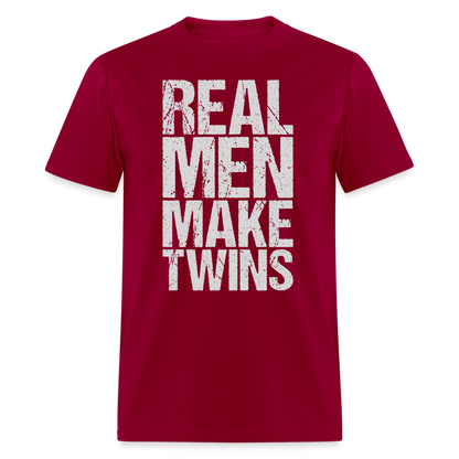 Real Men Make Twins T-Shirt Color: dark red