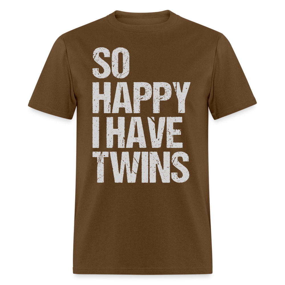 So Happy I Have Twins T-Shirt Color: brown