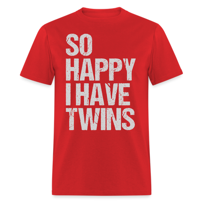 So Happy I Have Twins T-Shirt Color: red