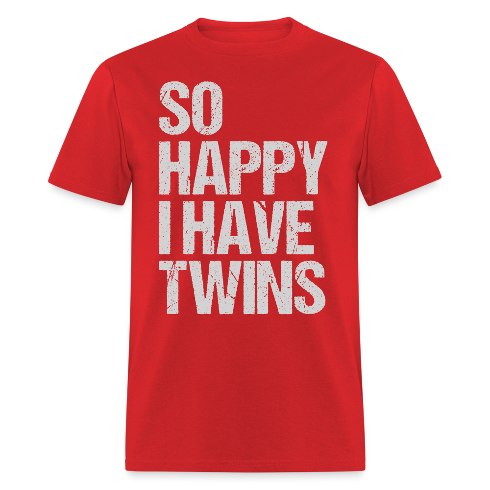 So Happy I Have Twins T-Shirt Color: red