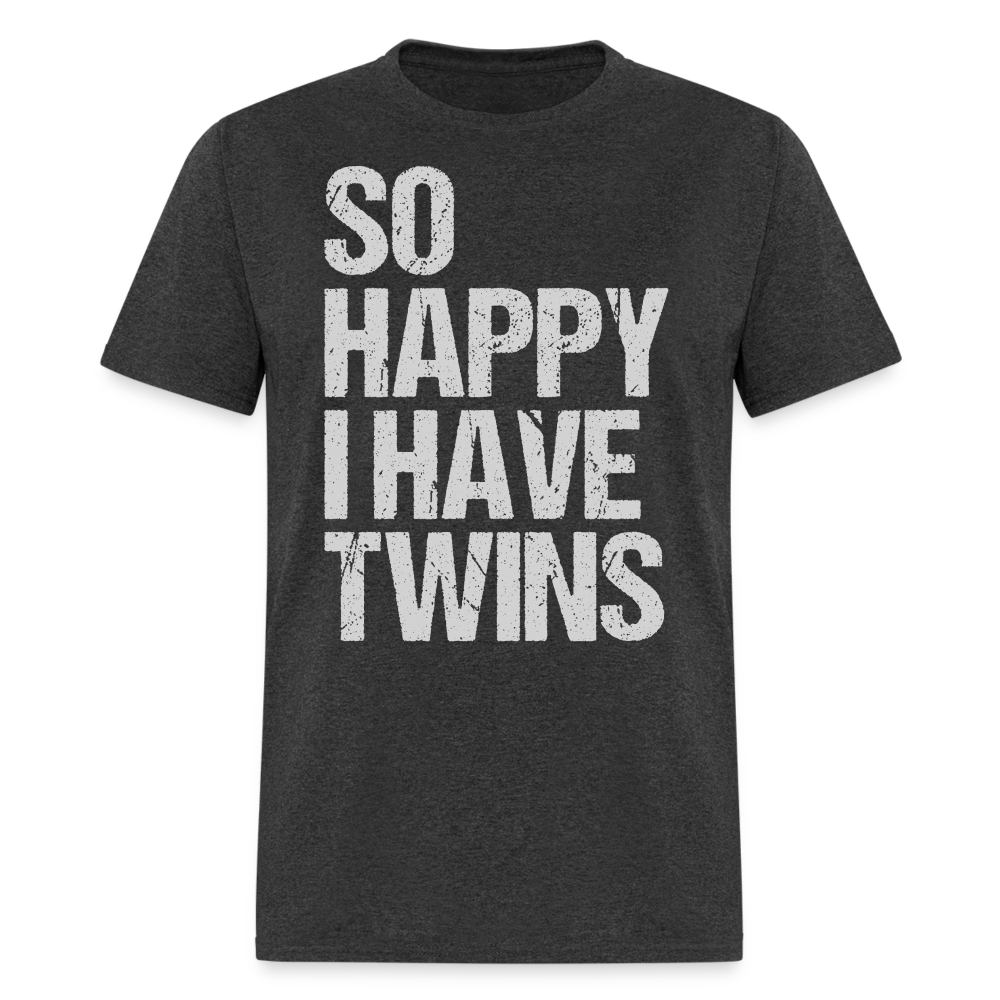 So Happy I Have Twins T-Shirt Color: heather black