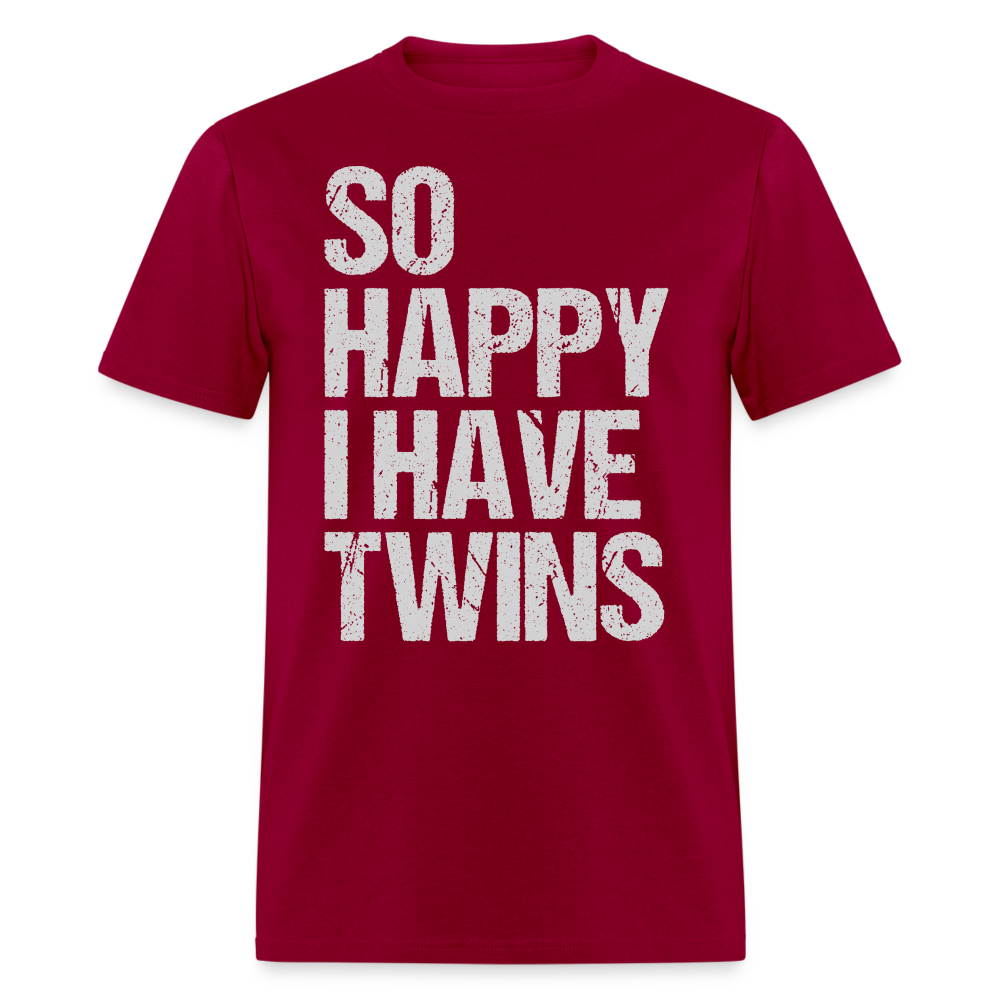 So Happy I Have Twins T-Shirt Color: dark red