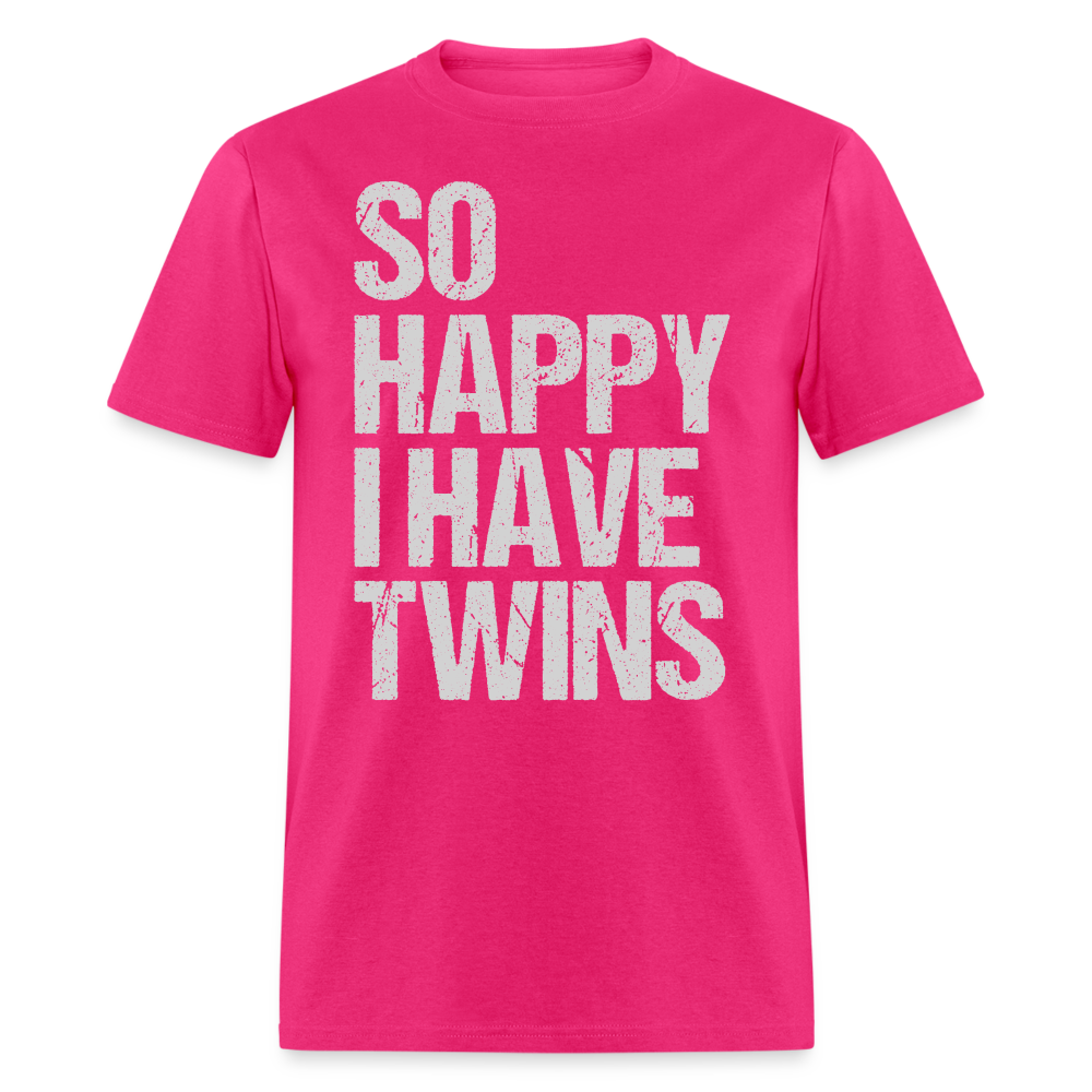 So Happy I Have Twins T-Shirt Color: fuchsia