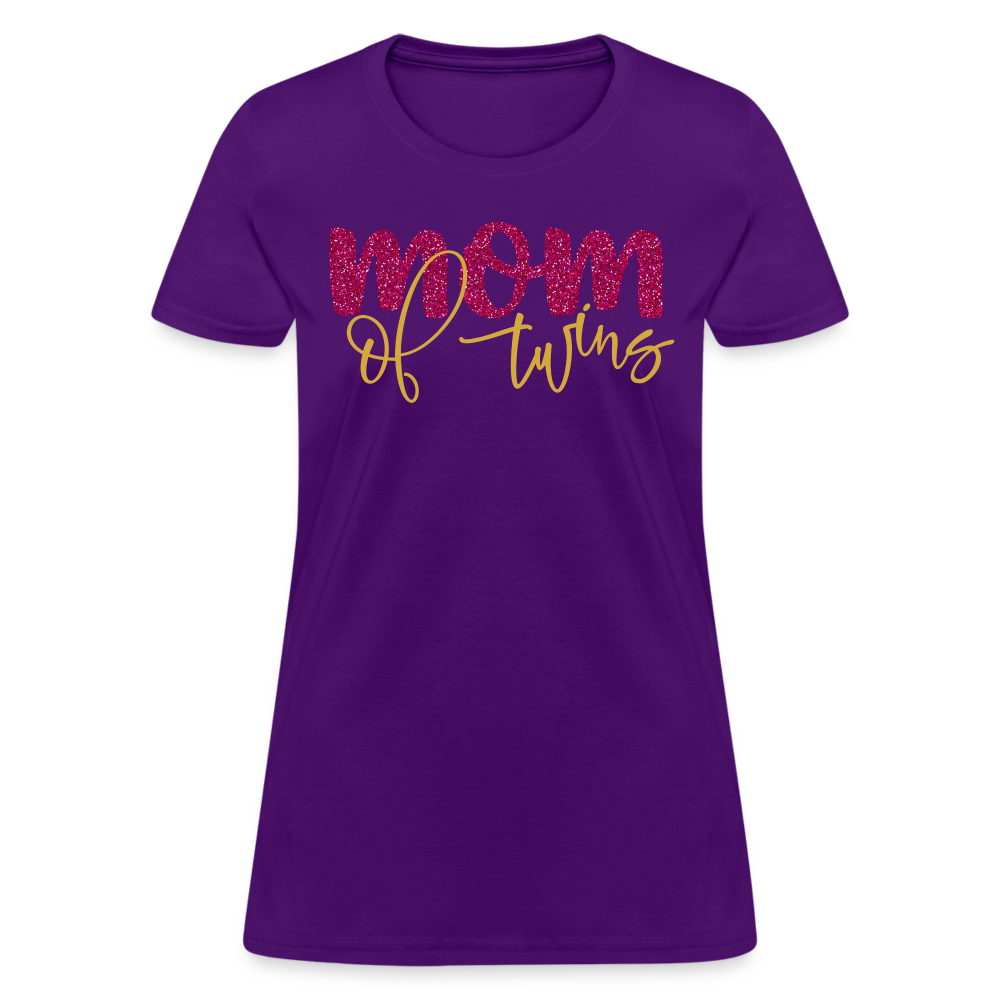 Mom Of Twins T-Shirt Color: purple