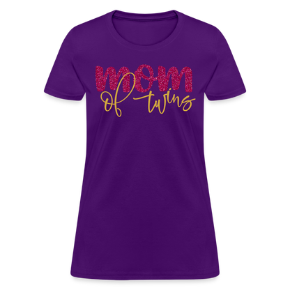 Mom Of Twins T-Shirt Color: purple