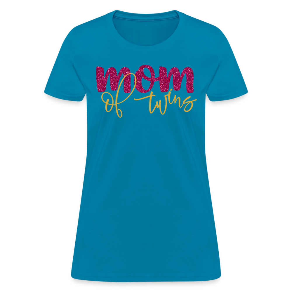 Mom Of Twins T-Shirt Color: turquoise