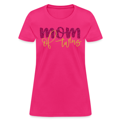 Mom Of Twins T-Shirt Color: fuchsia