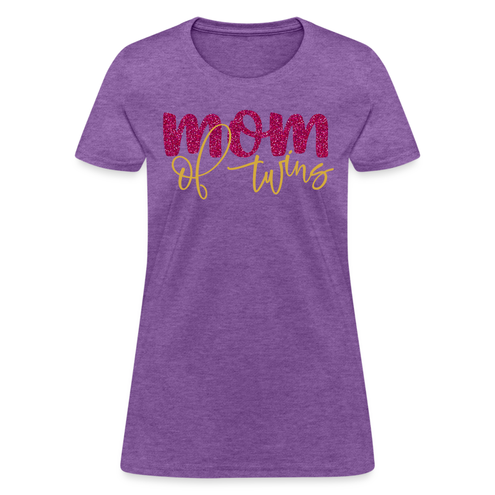 Mom Of Twins T-Shirt Color: purple heather