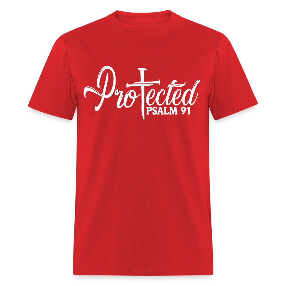 Protected Cross T-Shirt (Psalm 91) Color: red