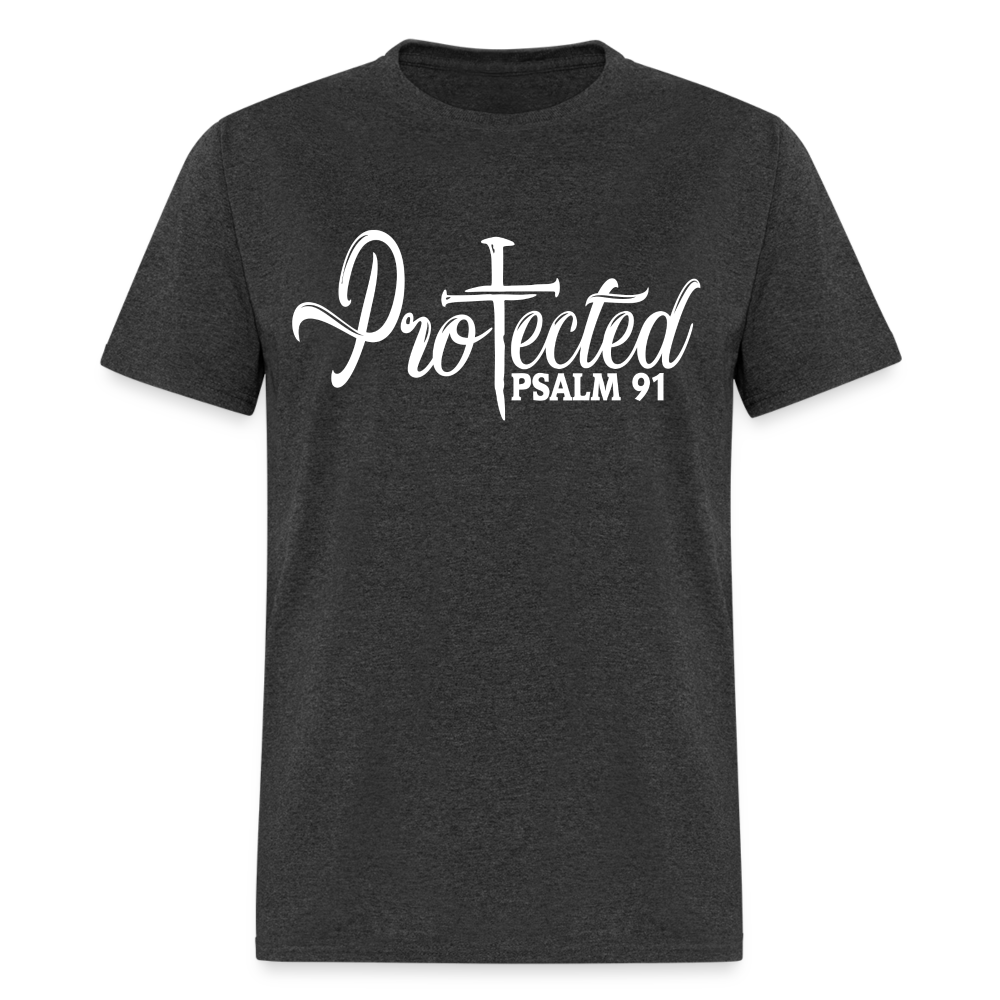 Protected Cross T-Shirt (Psalm 91) Color: heather black