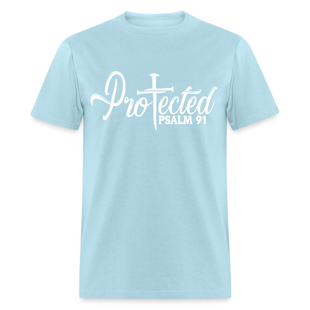 Protected Cross T-Shirt (Psalm 91) Color: powder blue