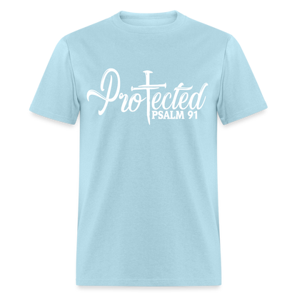 Protected Cross T-Shirt (Psalm 91) Color: powder blue