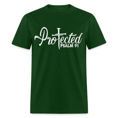 Protected Cross T-Shirt (Psalm 91) Color: forest green