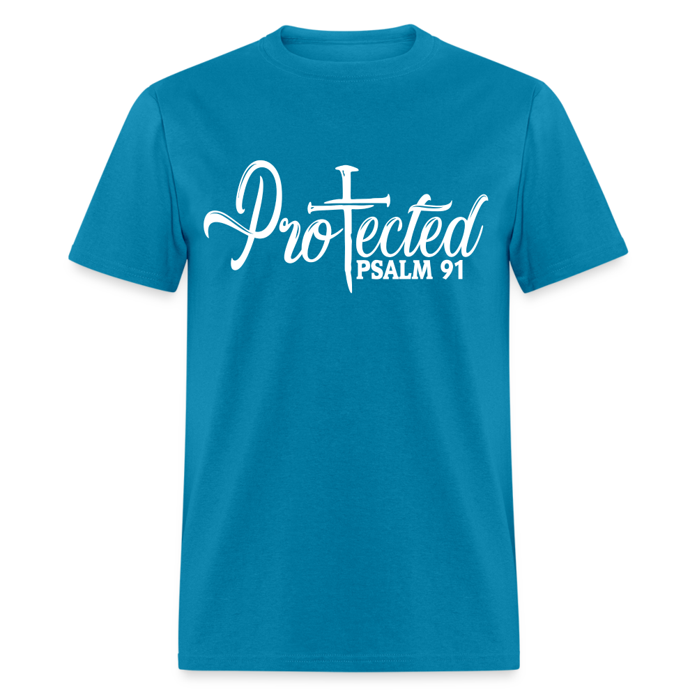 Protected Cross T-Shirt (Psalm 91) Color: turquoise