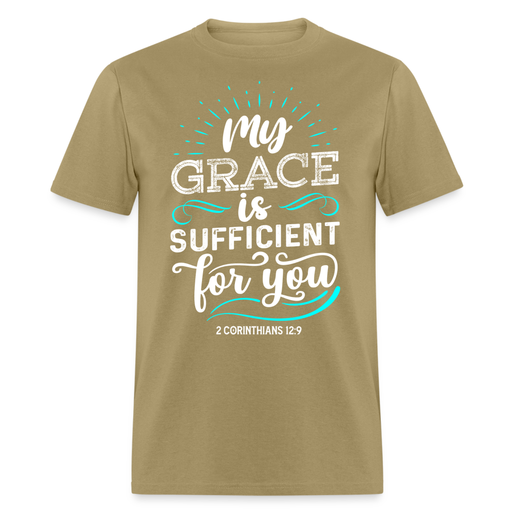 2 Corinthians 12:9 T-Shirt - My Grace is Sufficient Color: khaki
