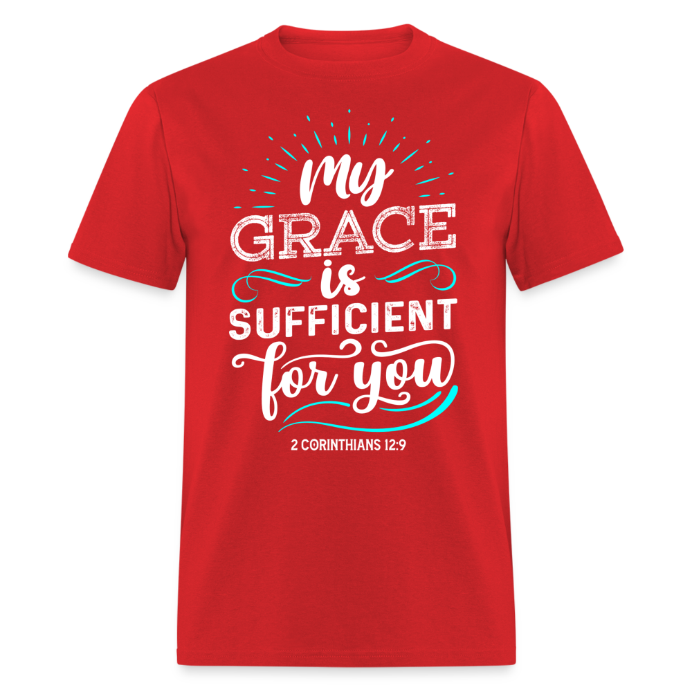 2 Corinthians 12:9 T-Shirt - My Grace is Sufficient Color: red