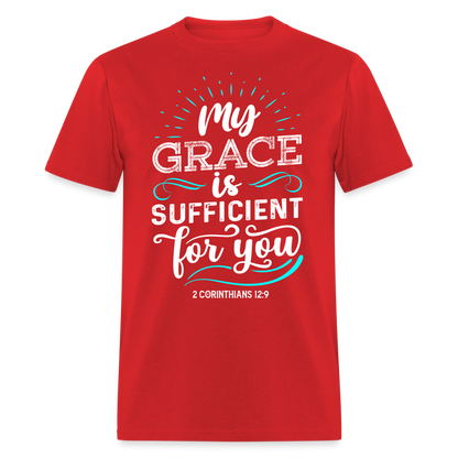 2 Corinthians 12:9 T-Shirt - My Grace is Sufficient Color: red