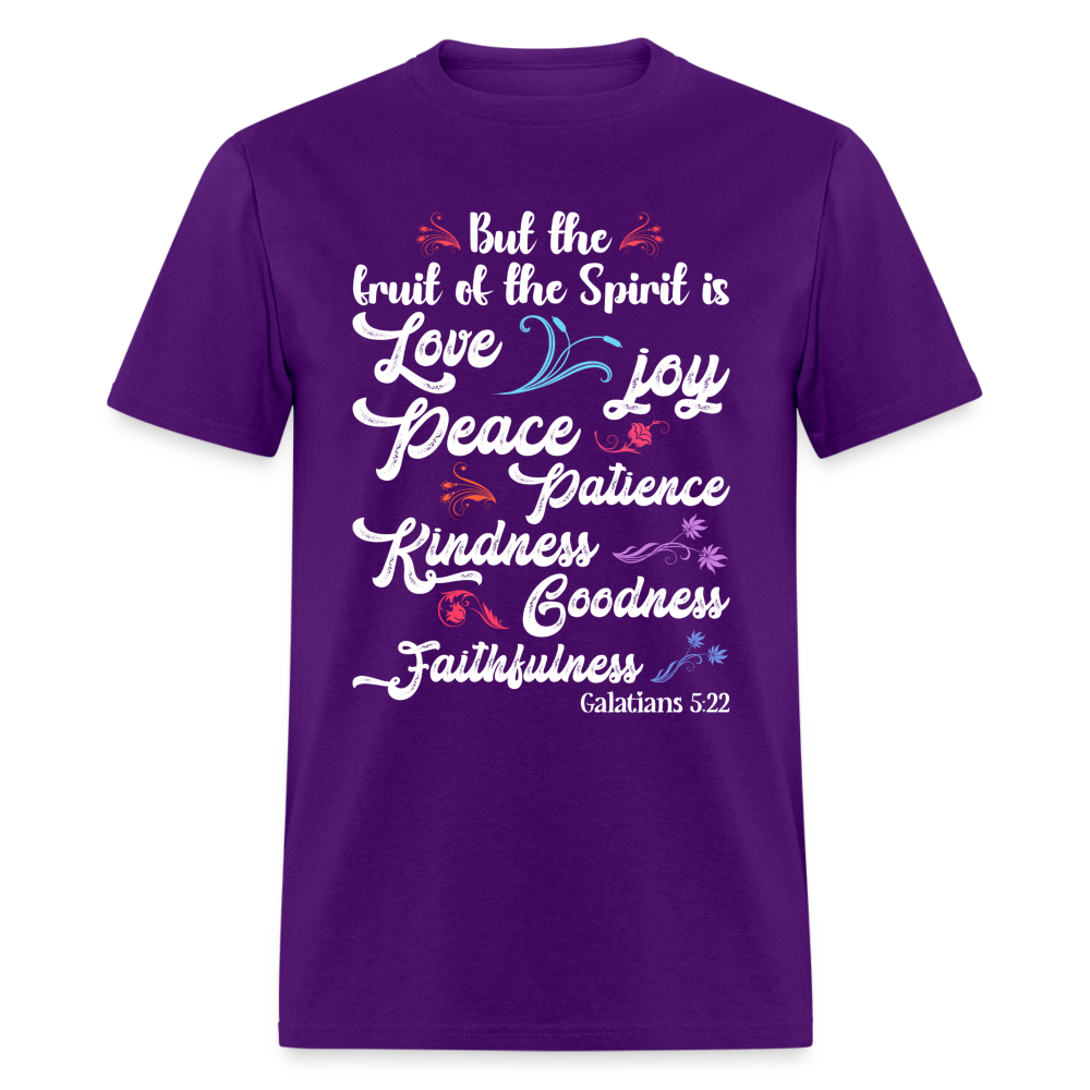 Galatians 5:22 T-Shirt - The Fruit of the Spirit is Love Color: purple