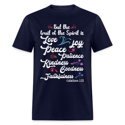 Galatians 5:22 T-Shirt - The Fruit of the Spirit is Love Color: navy