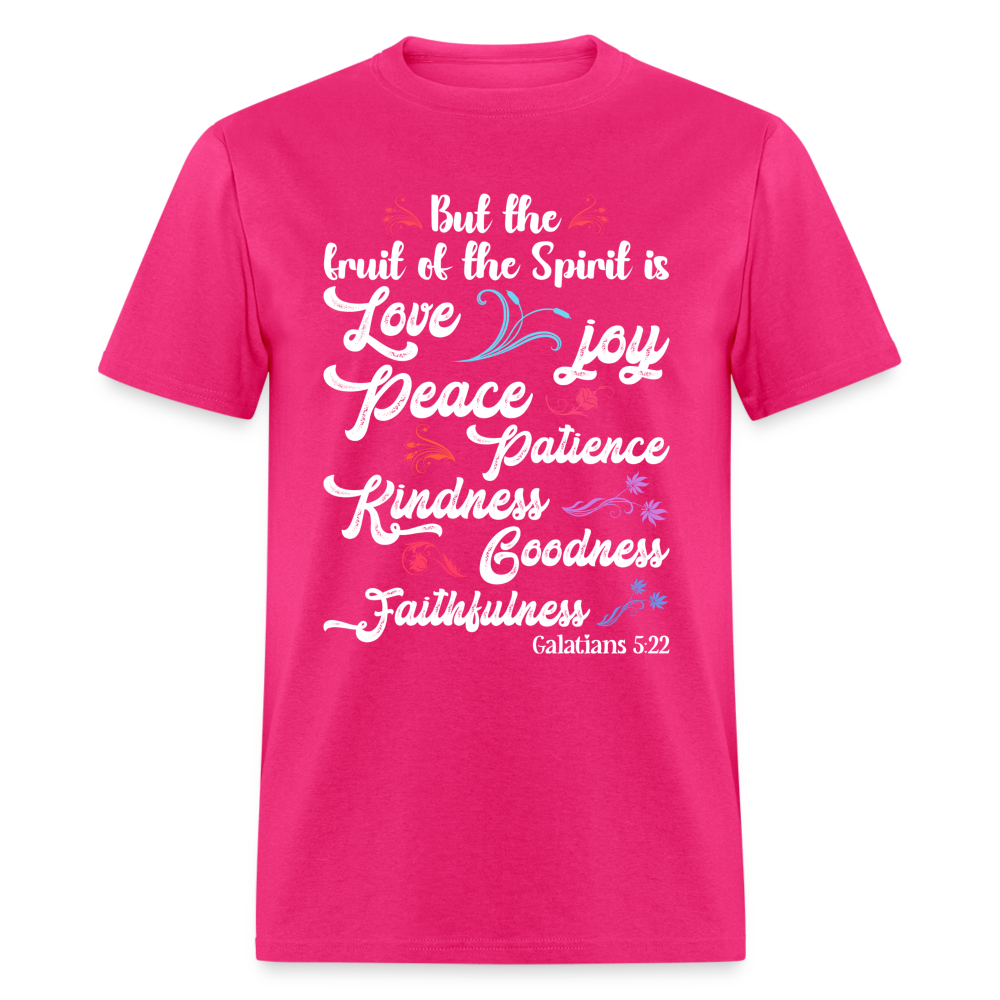 Galatians 5:22 T-Shirt - The Fruit of the Spirit is Love Color: fuchsia