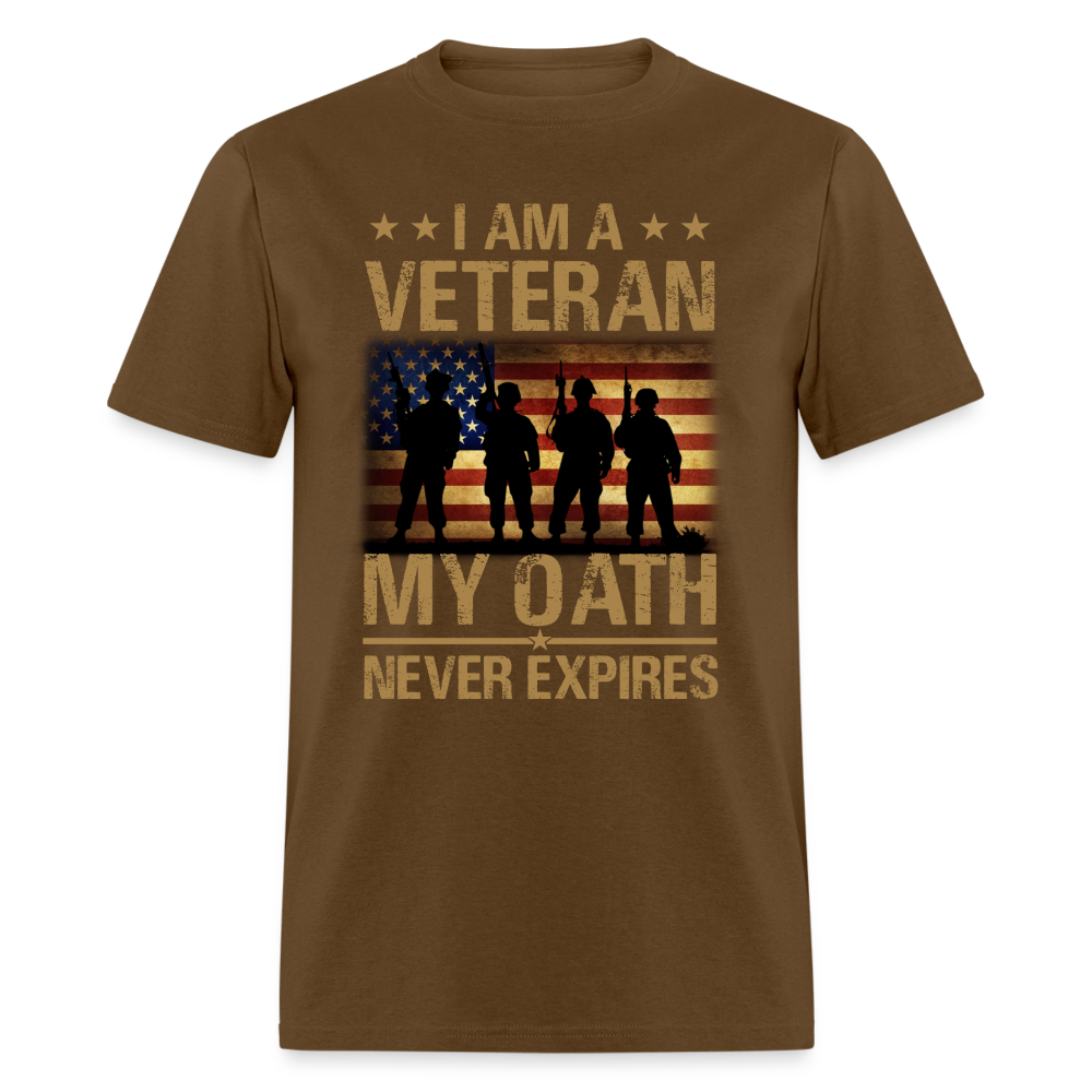 Veteran My Oath Never Expires T-Shirt - brown