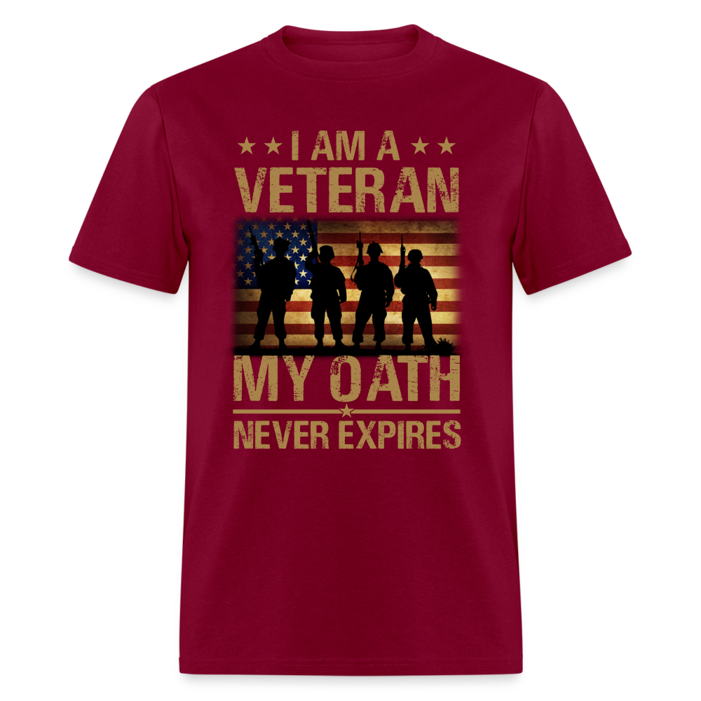 Veteran My Oath Never Expires T-Shirt - burgundy