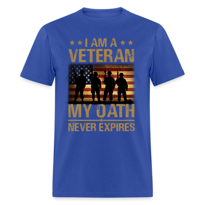Veteran My Oath Never Expires T-Shirt - royal blue