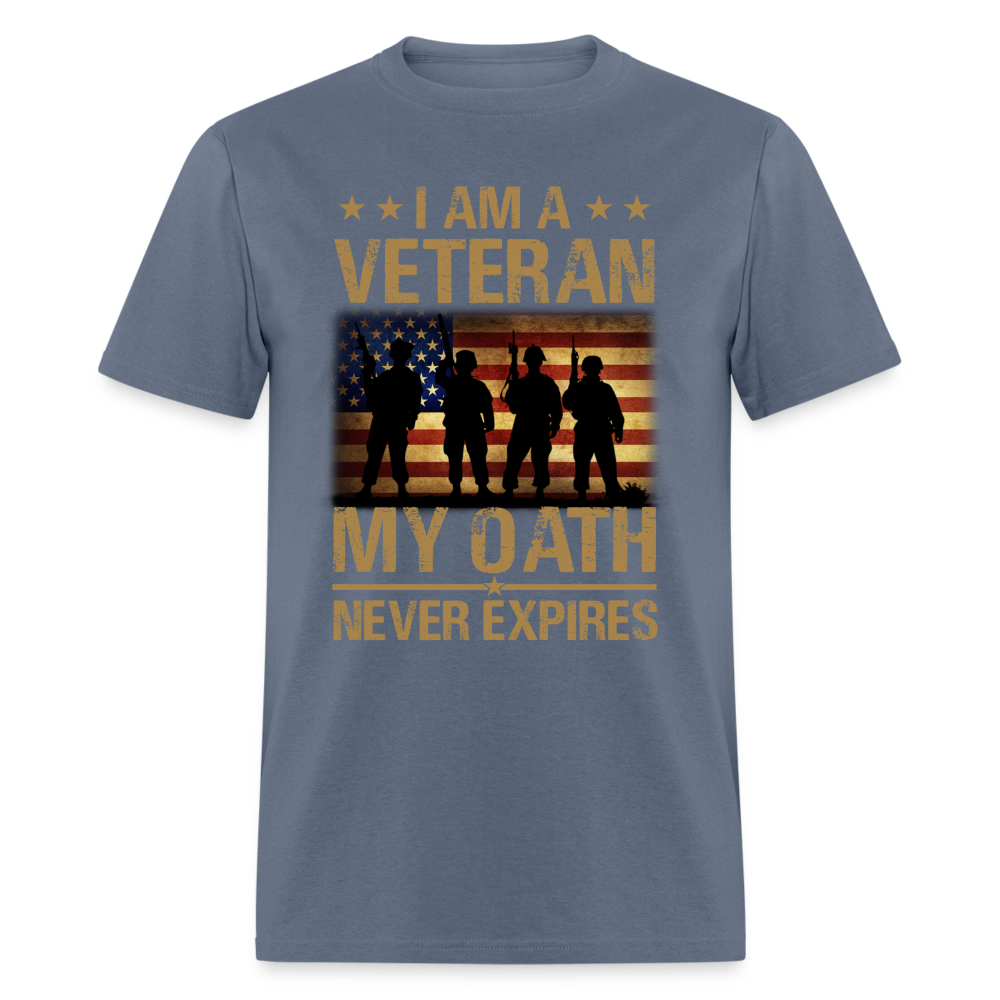 Veteran My Oath Never Expires T-Shirt - denim