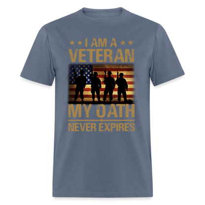 Veteran My Oath Never Expires T-Shirt - denim