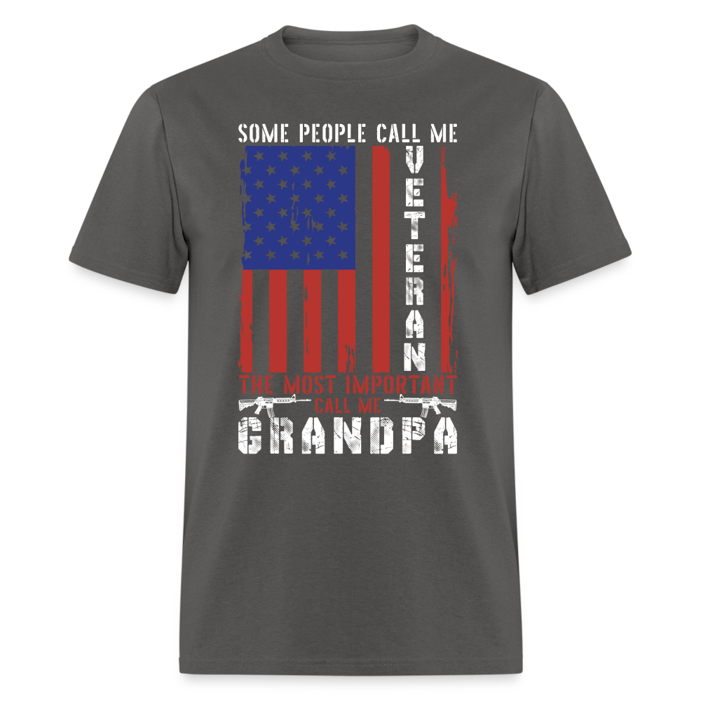 Grandpa Veteran T-Shirt - charcoal