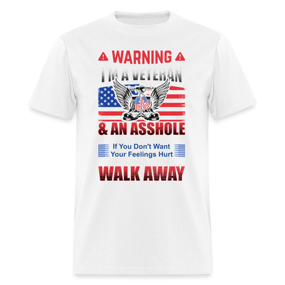 Warning I'm A Veteran T-Shirt - white