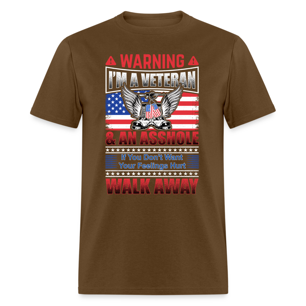 Warning I'm A Veteran T-Shirt - brown