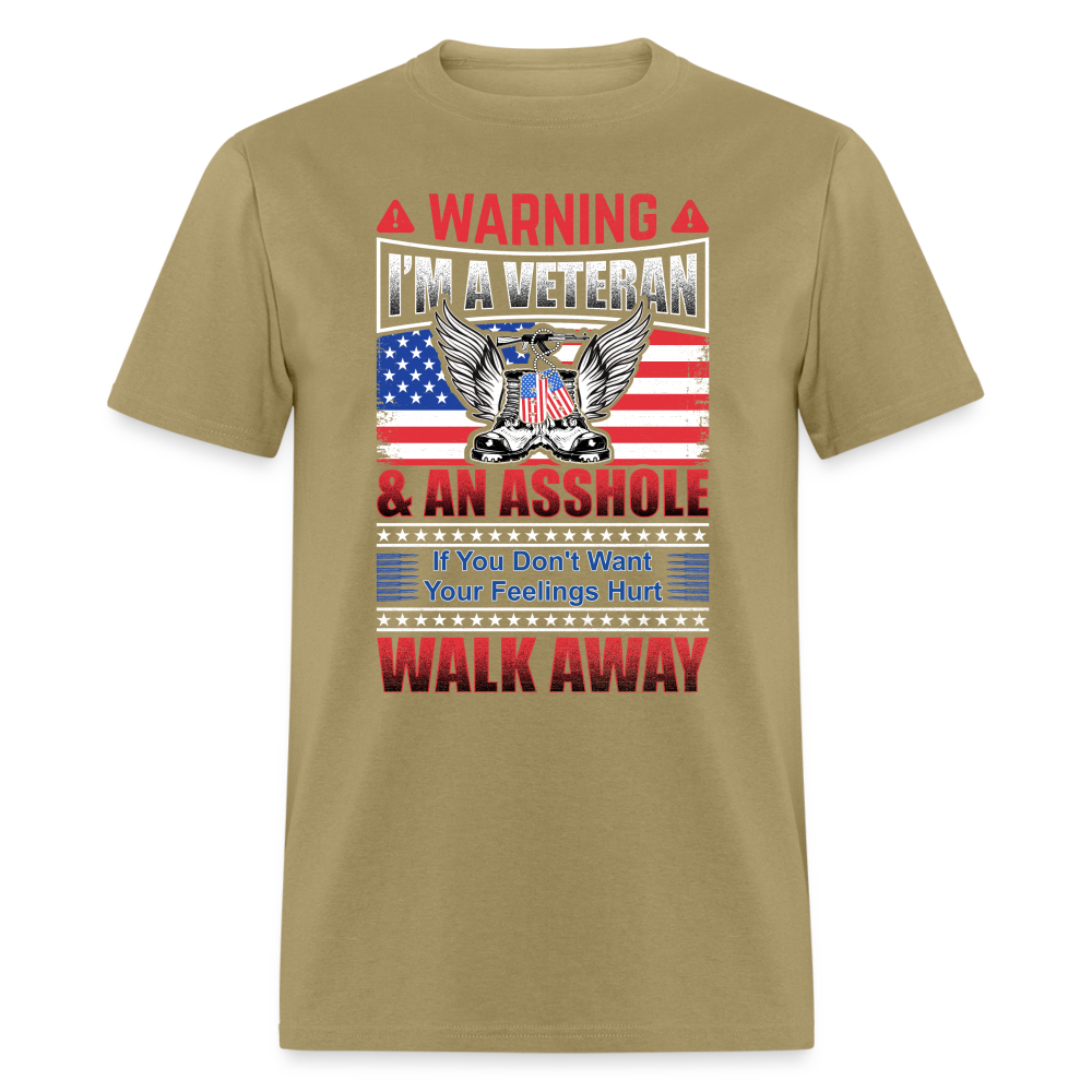 Warning I'm A Veteran T-Shirt - khaki
